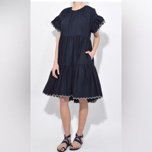 Ulla Johnson Rosemarie Dress - Navy - Size 0